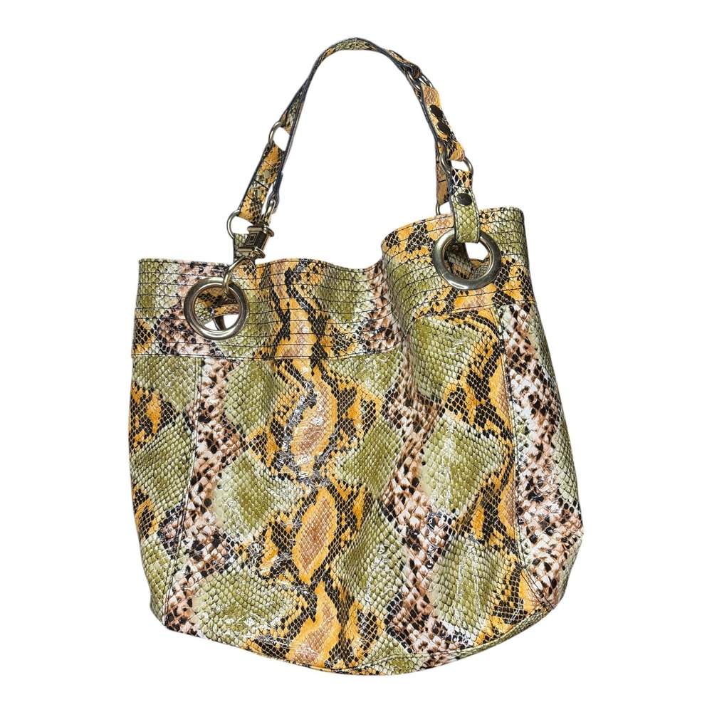 Steven by Steve Madden Y2K Multicolor Python Print PVC Hobo Bag Large Tote